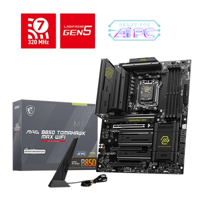 MSI MAG B850 TOMAHAWK MAX WIFI Gaming Desktop Motherboard - AMD B850 Chipset - Socket AM5 - ATX