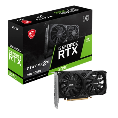 MSI GeForce RTX 3050 VENTUS 2X 6G OC - G3050V2X6C - 6GB GDDR6 - DisplayPort - HDMI
