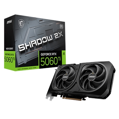 MSI GeForce RTX 5060 Ti 16G SHADOW 2X OC PLUS - G506T-16S2CP - 16GB GDDR7 - DisplayPort - HDMI