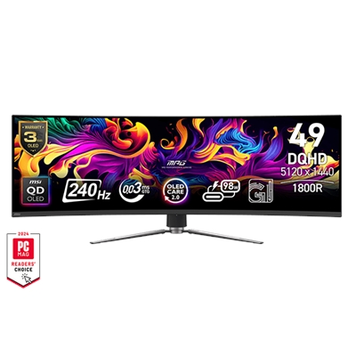 MSI MPG 491CQPX QD-OLED - MPG491CQPXQDOLED - Gaming Monitor - 49" DQHD QD-OLED 240Hz Display - G-Sync - HDMI - DisplayPort
