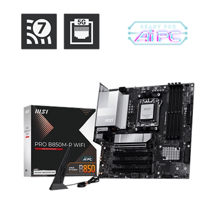 MSI B850M-P WIFI Gaming Desktop Motherboard - AMD B850 Chipset - Socket AM5 - Micro ATX